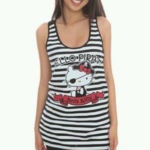 Sanrio Black & White Striped Hello Kitty Tank